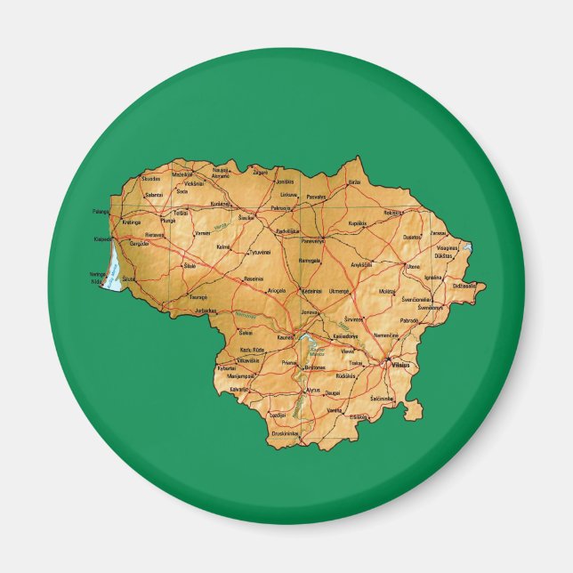 Litauen Karta Magnet (Framsidan)