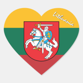 Litauen Klistermärke, Hjärta, Kärlek, Litauisk Fla Hjärtformat Klistermärke