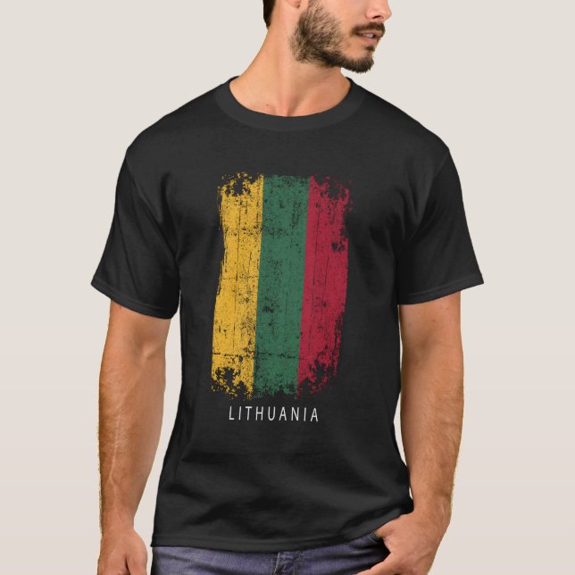 Litauen Land Flagga Litauen T Shirt (Framsida)