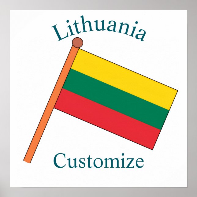 Litauen Land Flagga Thunder_Cove Poster (Framsidan)
