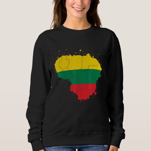 Litauen Land och Litauen Flagga Baltic Patri T Shirt (Framsida)