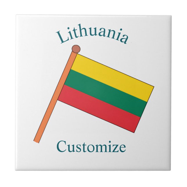 Litauen Landsflagga Thunder_Cove Kakelplatta (Framsidan)