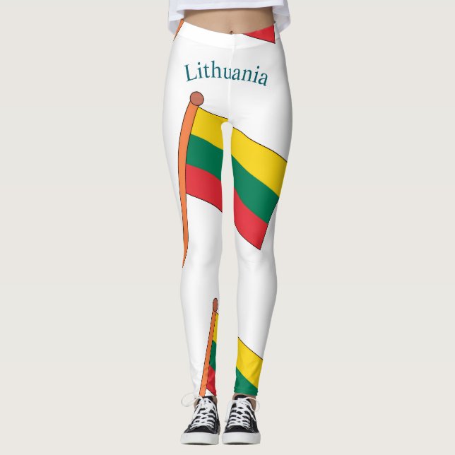 Litauen Landsflagga Thunder_Cove Leggings (Framsida)