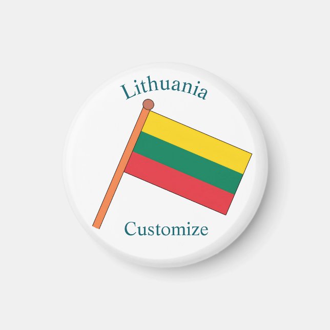 Litauen Landsflagga Thunder_Cove Magnet (Framsidan)