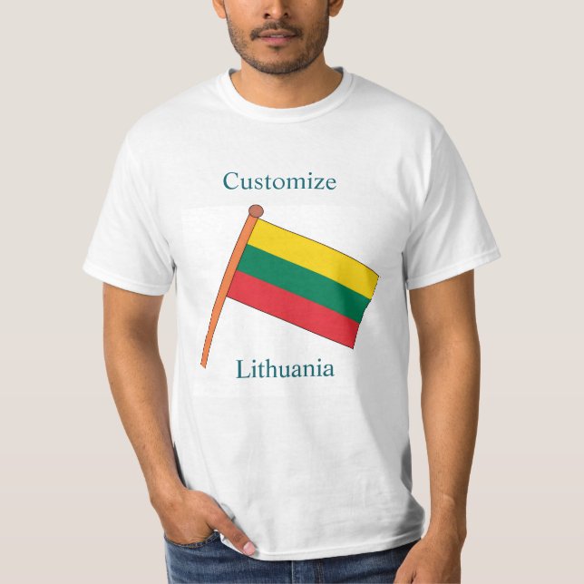 Litauen Landsflagga Thunder_Cove T Shirt (Framsida)