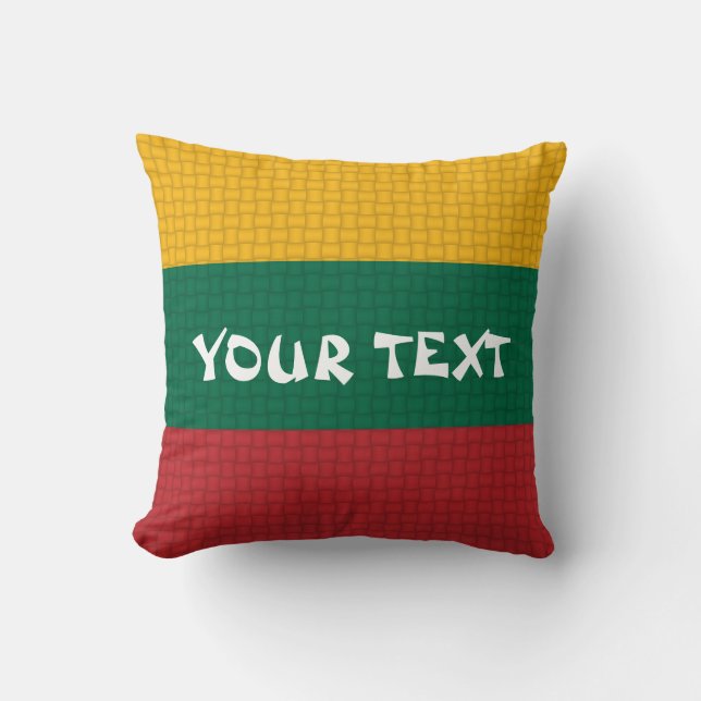 Litauen litauisk flagga: TILLFOGA TEXT Kudde (Framsida)