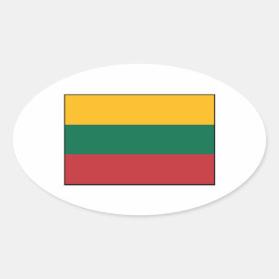 Litauen - Litauiska Flagga Ovalt Klistermärke