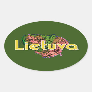 Litauen Ovalt Klistermärke