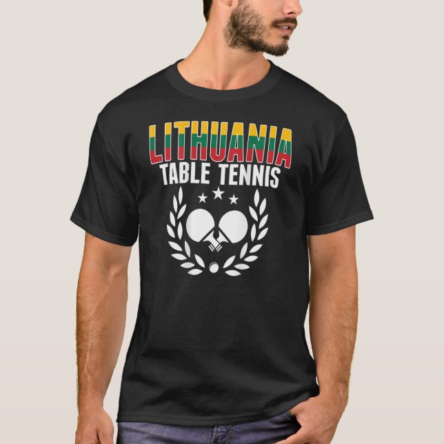 Litauen Ping Pong Litauens Bord Tennis Supp T Shirt (Framsida)