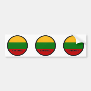 Litauen Roundel kvalitets- flagga Bildekal