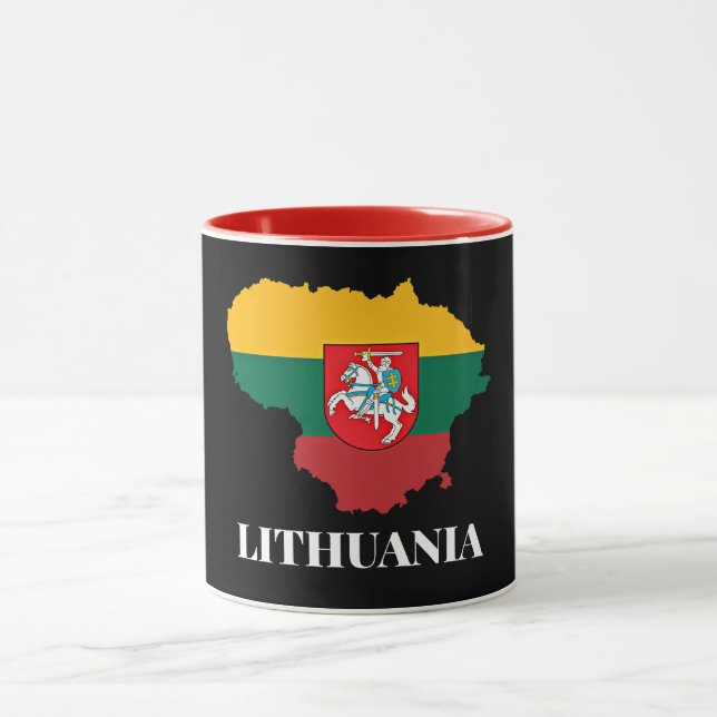 Litauen siluett och flagga mugg (Center)