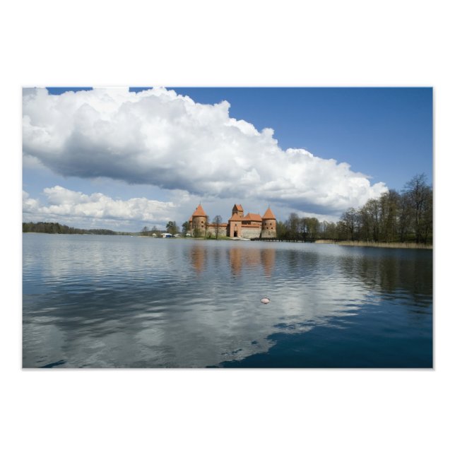 Litauen, Trakai. Ösjöslott Fototryck (Framsidan)