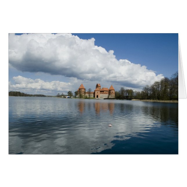 Litauen, Trakai. Ösjöslott Hälsningskort (Framsidan Horizontal)