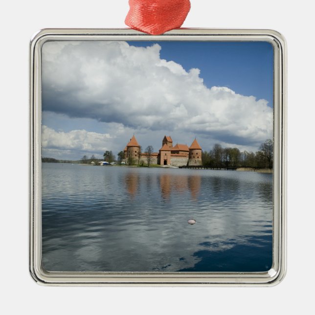 Litauen, Trakai. Ösjöslott Julgransprydnad Metall (Framsidan)