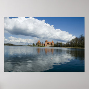 Litauen, Trakai. Ösjöslott Poster