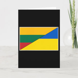 Litauen Ukraina Flagga Litauisk Ukrainsk Nation Kort