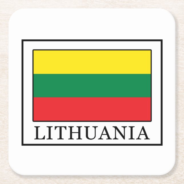 Litauen Underlägg Papper Kvadrat (Framsidan)