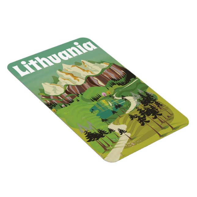 Litauen vintage resemotiv magnet (Högersidan)