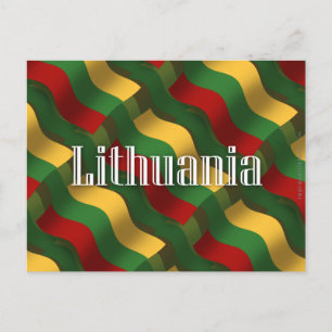 Litauen Wave Flagga Vykort