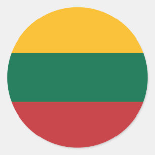 Litauens Flagga Classic Round Sticker Runt Klistermärke