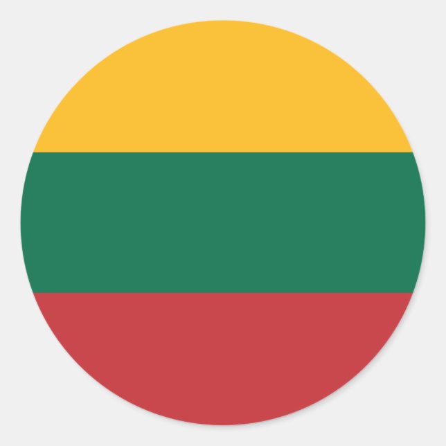 Litauens Flagga Classic Round Sticker Runt Klistermärke (Framsida)