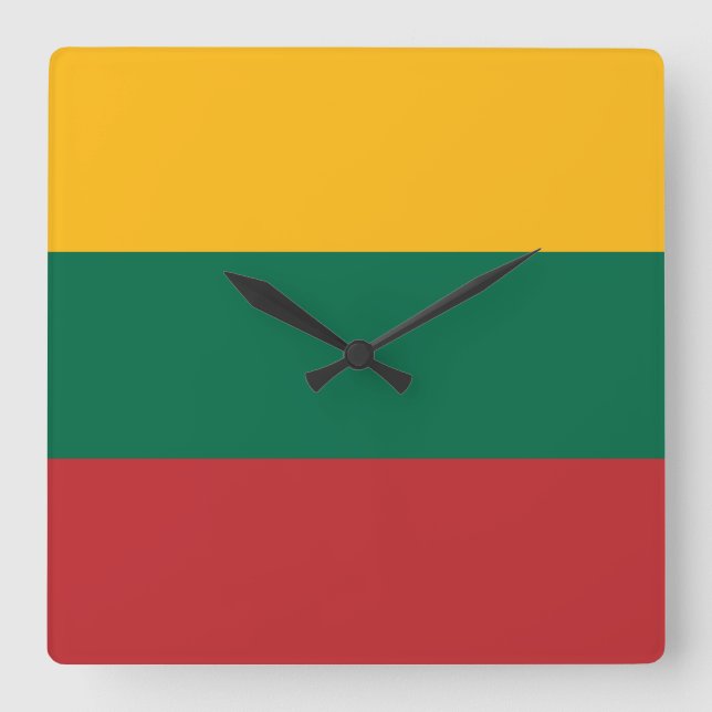Litauens flagga fyrkantig klocka (Framsida)