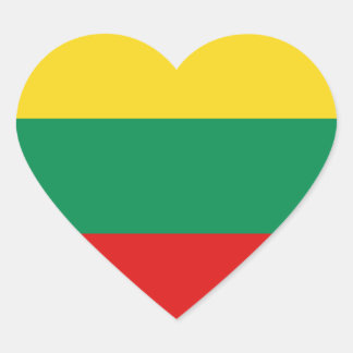 Litauens Flagga Heart Sticker Hjärtformat Klistermärke