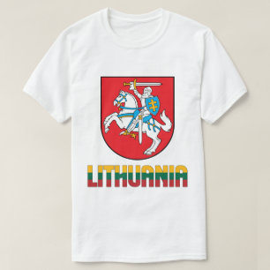 Litauens Flagga och Jacka av Arm Patriotic T Shirt