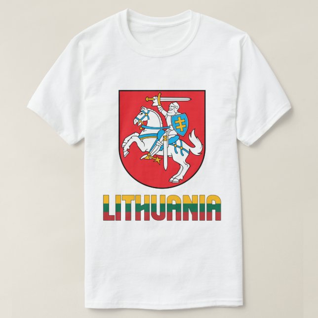 Litauens Flagga och Jacka av Arm Patriotic T Shirt (Design framsida)