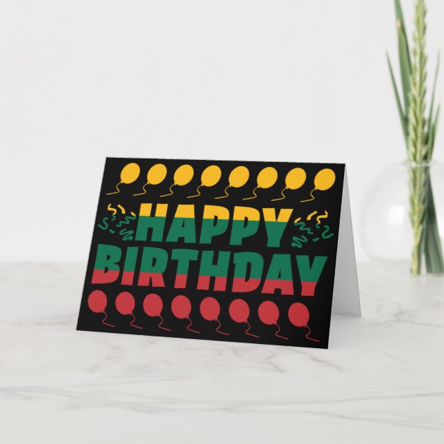 Litauens Flagga Patriotic Birthday Kort (Framsida)
