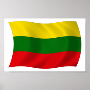 Litauens Flagga Poster utskrift