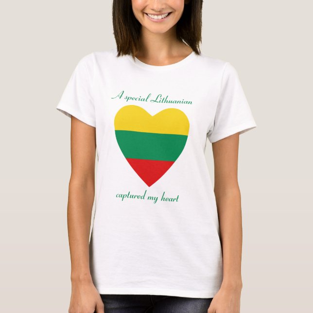 Litauens Flagga, raring T-Shirt (Framsida)