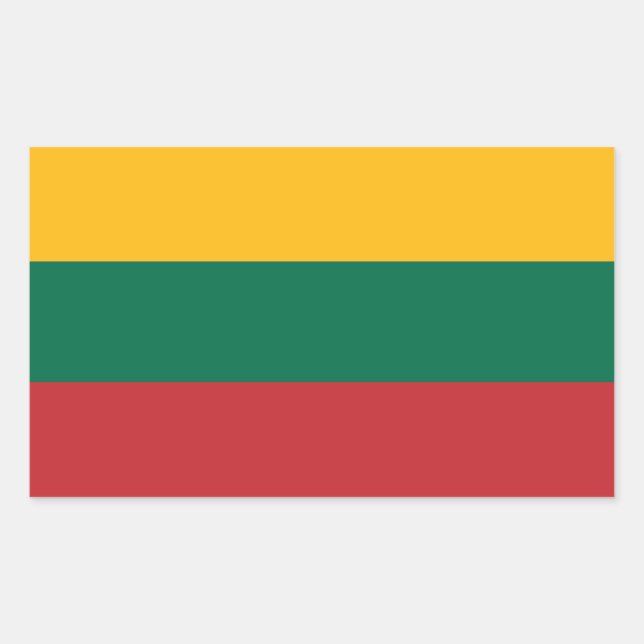 Litauens flagga rektangulärt klistermärke (Framsida)