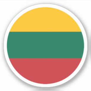 Litauens Flagga Round Sticker Klistermärken