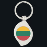 Litauens flagga swirl silverfärgad nyckelring<br><div class="desc">Litauens flagga</div>