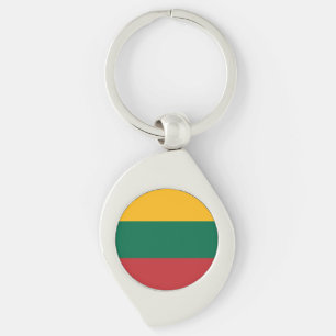 Litauens flagga swirl silverfärgad nyckelring