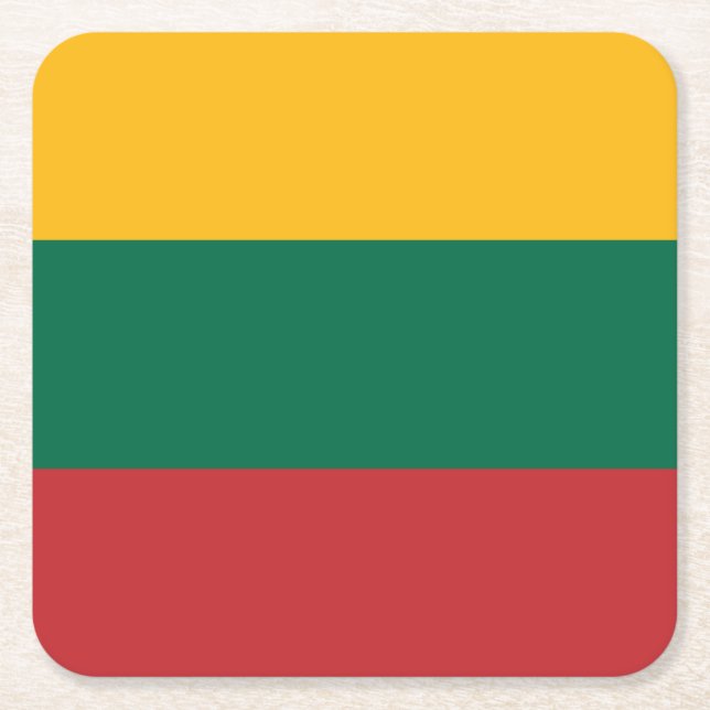 Litauens flagga underlägg papper kvadrat (Framsidan)