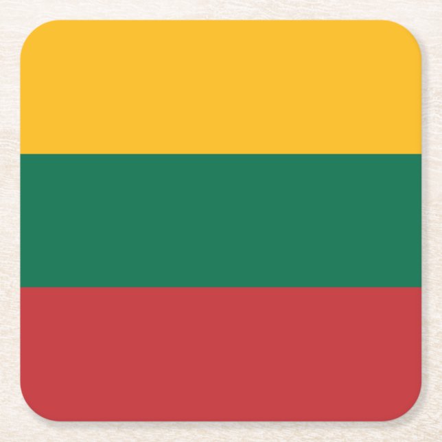Litauens flagga underlägg papper kvadrat (Framsidan)