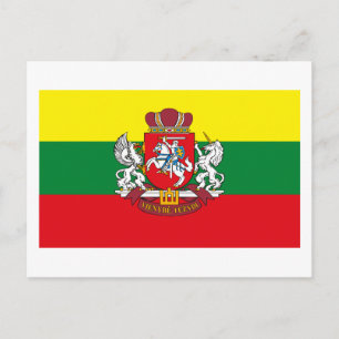 Litauens Flagga w COA-vykort Vykort