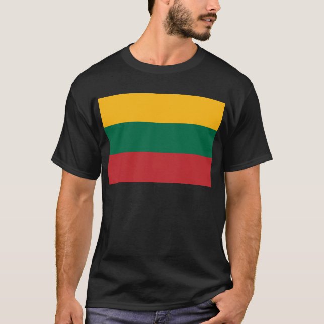 Litauens gult Grönt och Röda Flagga Tee Shirt (Framsida)