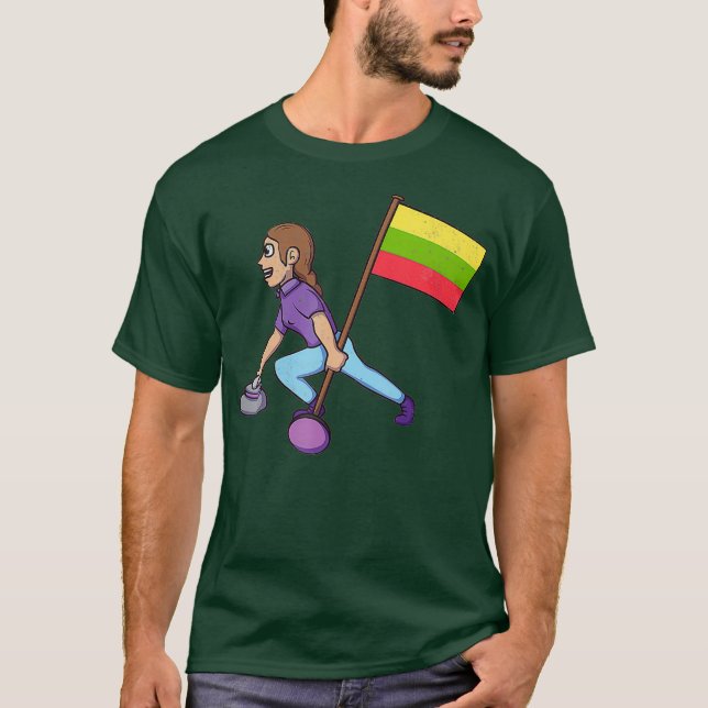 Litauens kurling-Flagga T Shirt (Framsida)