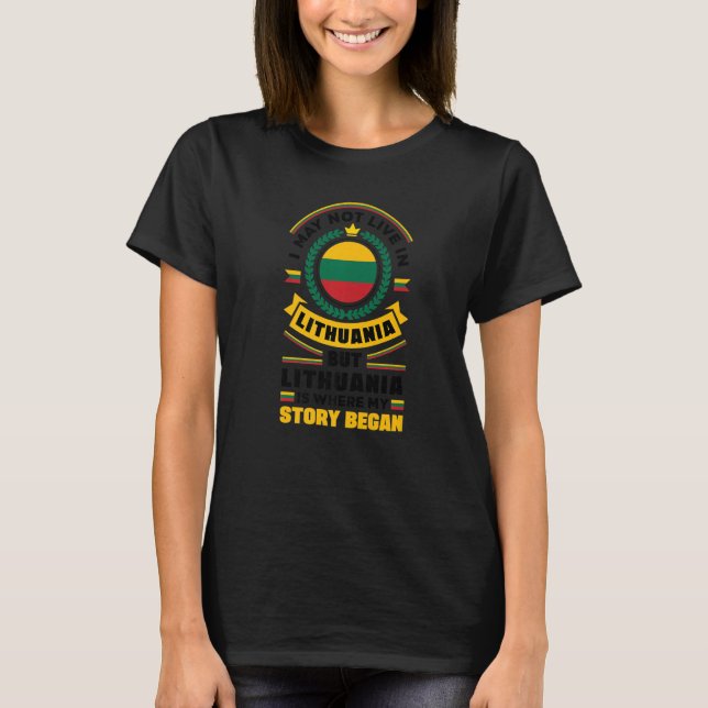 Litauens litauiska Flagga-citat T Shirt (Framsida)