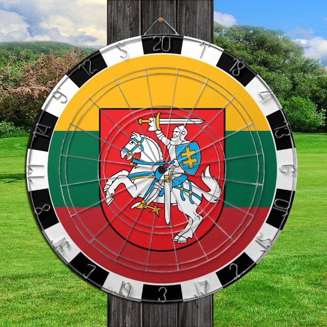 Litauens moderkort och litauiska Flagga/speltavla Darttavla (Skapare uppladdad)