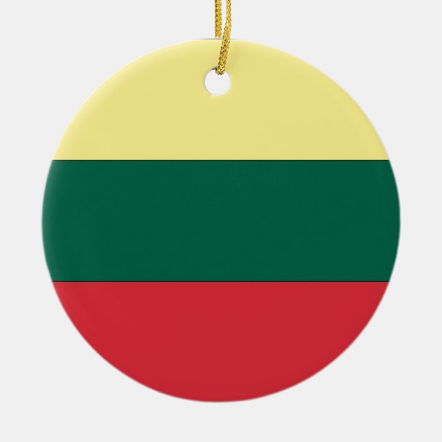 Litauens nationella Flagga Julgransprydnad Keramik (Framsidan)