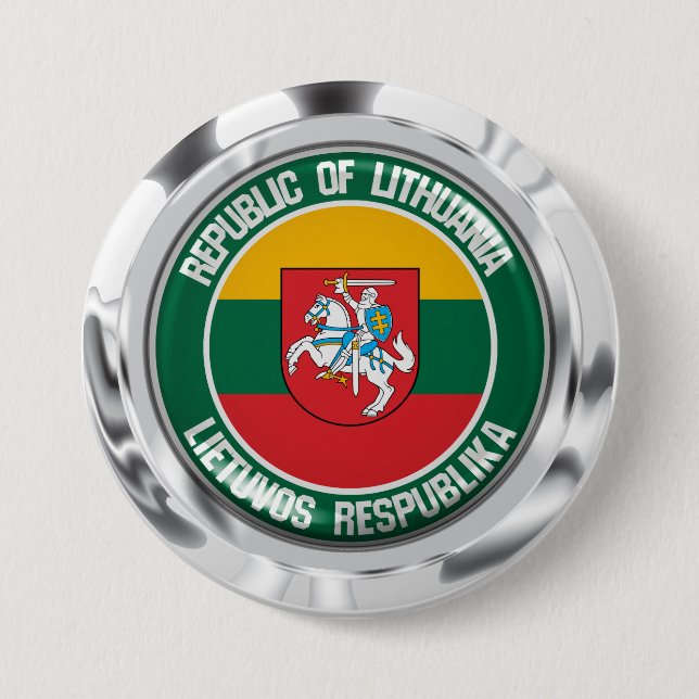 Litauens Round Emblem Knapp (Framsida)