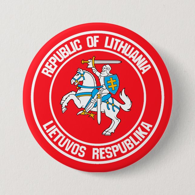Litauens Round Emblem Knapp (Framsida)
