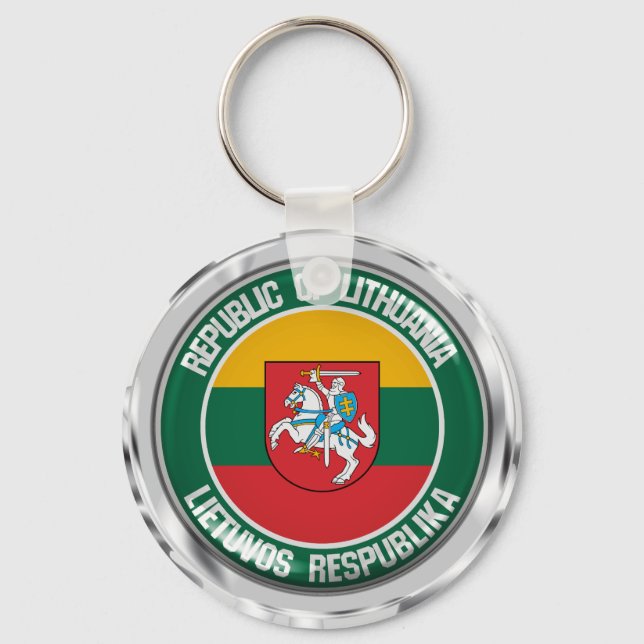 Litauens Round Emblem Nyckelring (Framsida)