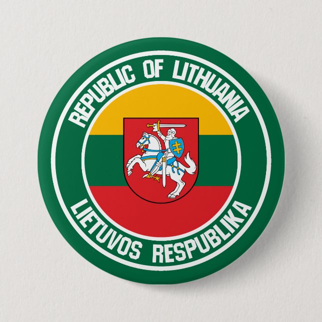 Litauens runda Emblem Knapp (Framsida)
