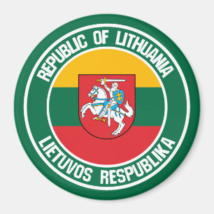 Litauens runda Emblem Magnet