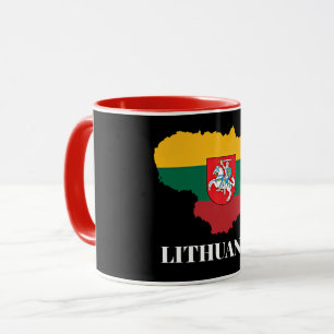 Litauens silhuett och flagga mugg